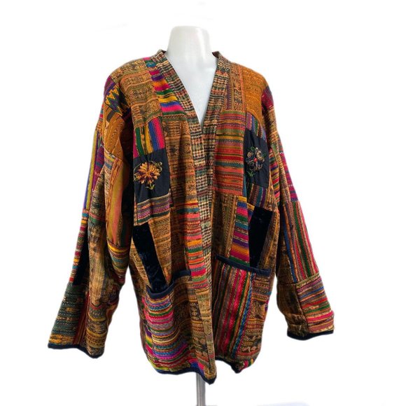 Vintage 70's Guatemala Woven Patchwork Jacket - Picture 6 of 10